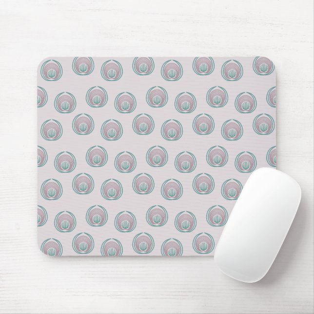 Peacock Circles  Mouse Mat (With Mouse)