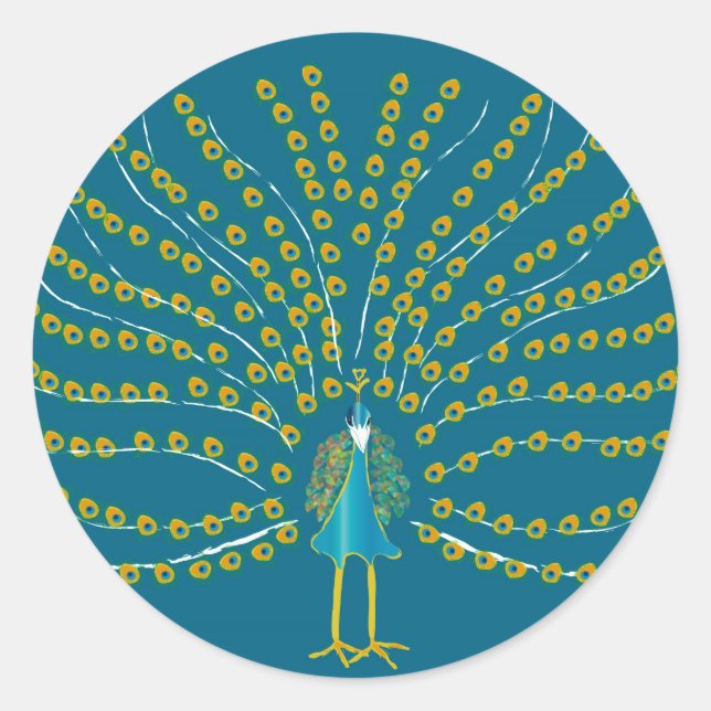 Peacock Classic Round Sticker (Front)