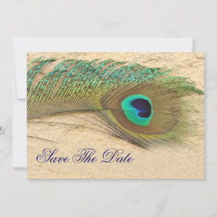 peacock cobalt blue  teal Save the date