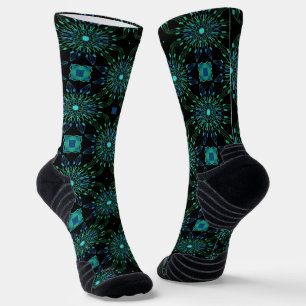 Peacock Colour Abstract Extravaganza Design Socks