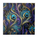 Peacock Colourful Pattern Tile<br><div class="desc">Immerse yourself in the enchanting elegance of our colourful peacock feather pattern illustration. This stunning artwork captures the graceful allure of peacock feathers in vibrant shades of blue and purple, adding a touch of sophistication and charm to any space. Elevate your surroundings with the captivating beauty of this exquisite piece...</div>