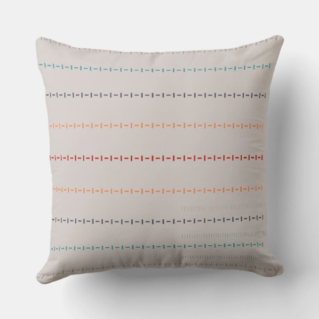Peacock Colours geometric Stripes Cushion (Back)