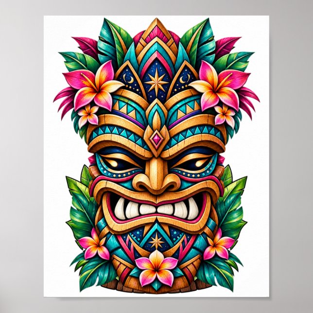 Peacock Crest Tiki Poster (Front)