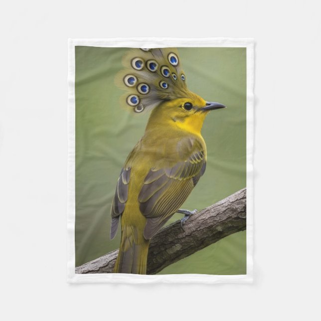 Peacock Crested Yellow Bird Blanket (Front)