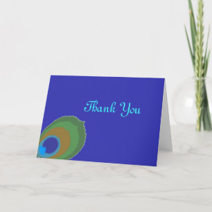 Peacock custiomizable thank you greeting card