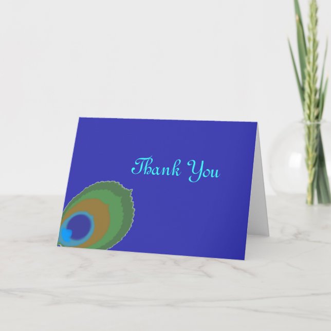 Peacock custiomizable thank you greeting card (Front)