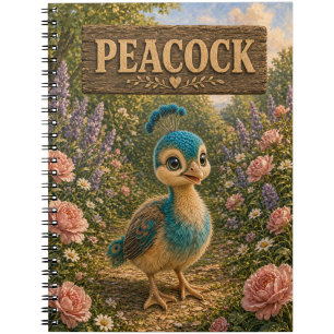 Peacock Cute Baby Storybook Nursery Animal Notebook
