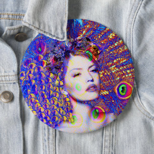 Peacock Dance Button