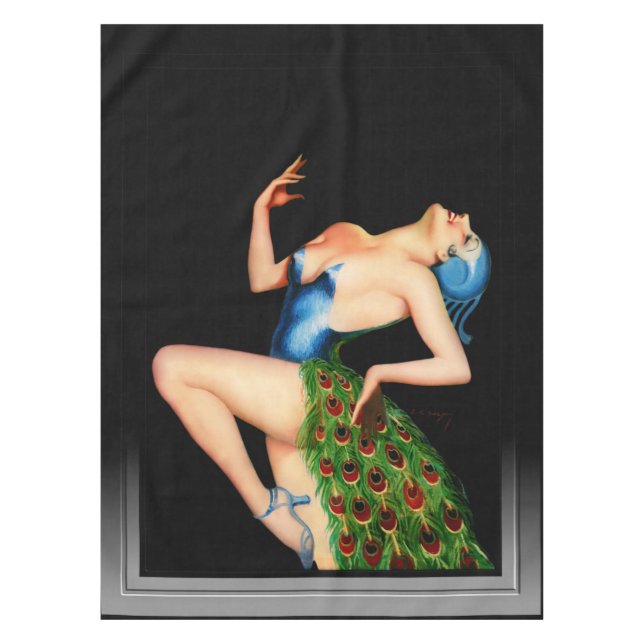 Peacock Dancer by Earle Kulp Bergey Tablecloth (Front)