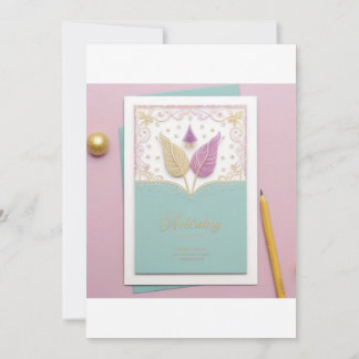 Peacock Decorated Wedding Invitation