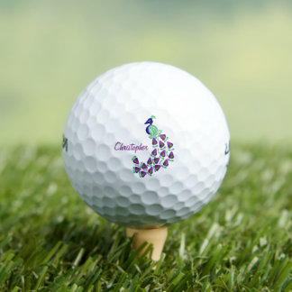 Peacock Design Golf Balls