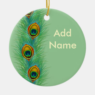 Peacock Design Personalised Gifts Ceramic Tree Decoration