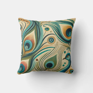 Peacock design throw pillows