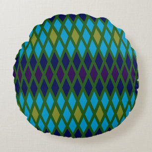 Peacock Diamond Round Cushion
