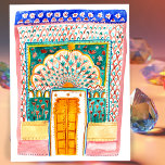 Peacock Door Watercolor Jaipur City Palace Pink Postcard<br><div class="desc">Customisable postcard! Add your own text to the inside and front of the card. Colourful peacock door of Rajasthan India hand painted by me! Check my shop for more designs, more doors and more products! If you purchase it, thank you! Share a photo with me on Instagram at @shoshannahscribbles :)...</div>