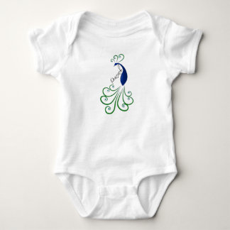 Peacock Drawing Baby Bodysuit