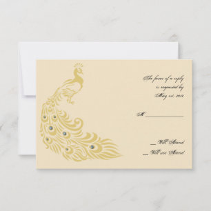 Peacock Elegance Art Deco Flair Response Card