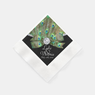 Peacock Elegance & Diamonds Wedding Napkin