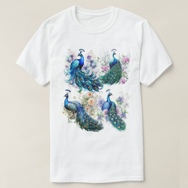 Peacock Elegance T-Shirt (Design Front)
