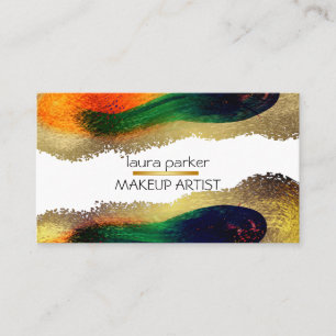 Peacock Elegant Abstract Gold Glitter Modern Busi Business Card