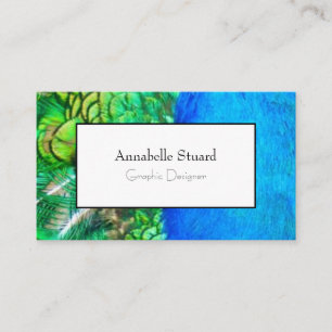 Peacock elegant modern QR code Artist Business Card