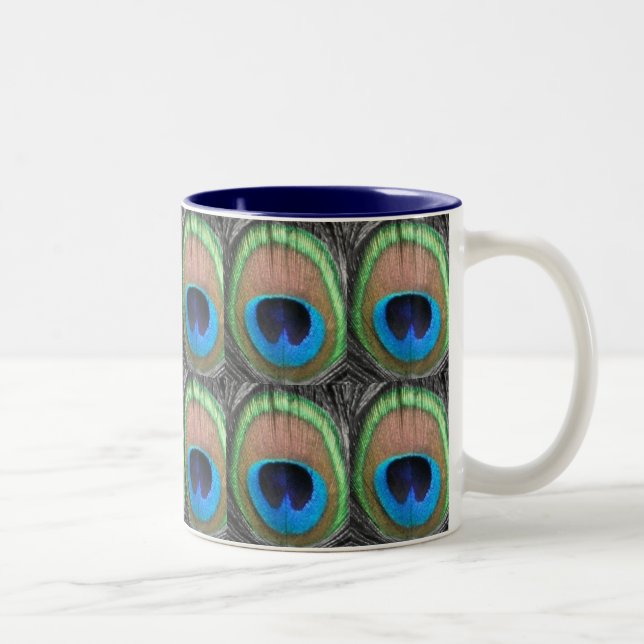 Peacock Eyes Tiled Mug (Right)