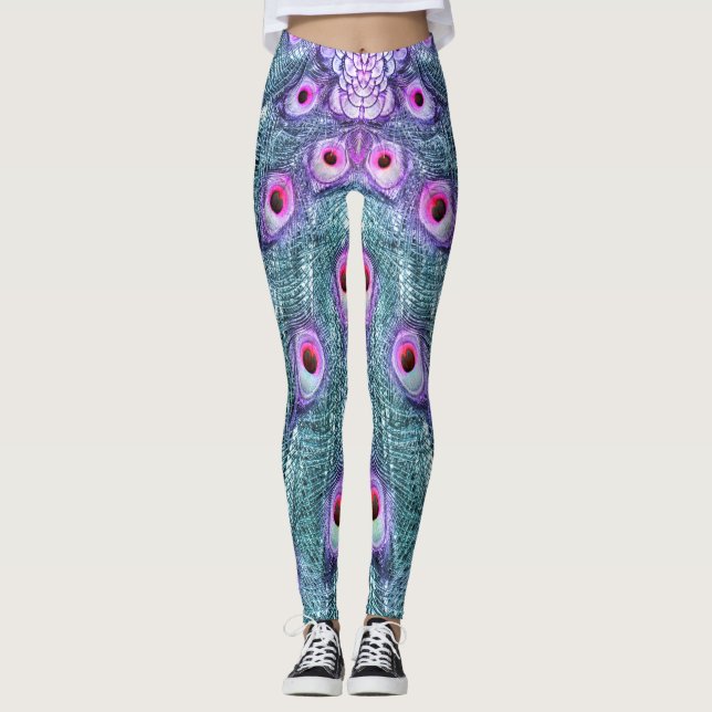 PEACOCK FANCY FEATHERS 2 LEGGINGS (Front)