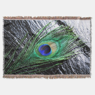 Peacock Feather 1 Throw Blanket