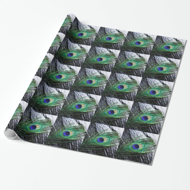 Peacock Feather 1 Wrapping Paper (Unrolled)