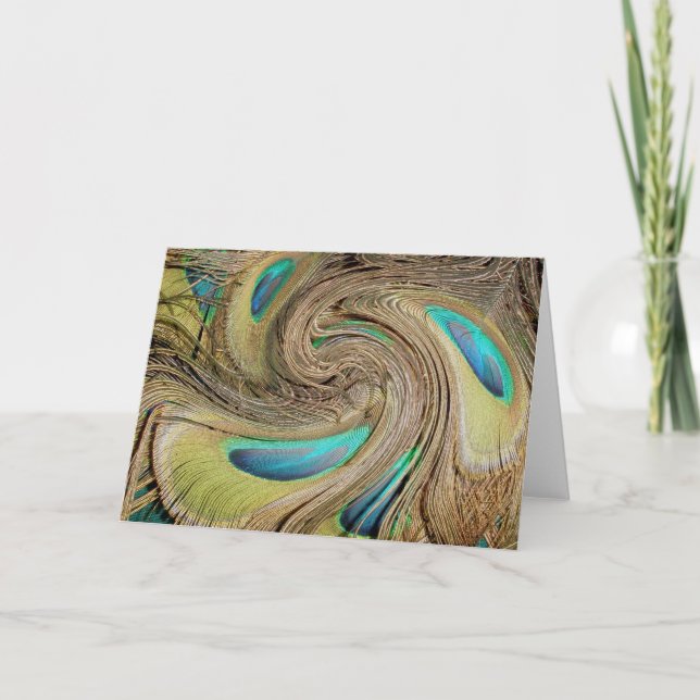 Peacock Feather Abstract #6 Note Card (Front)