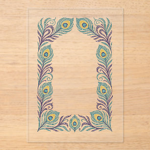 Peacock Feather Acrylic Invitation