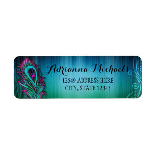 Peacock Feather Address Label
