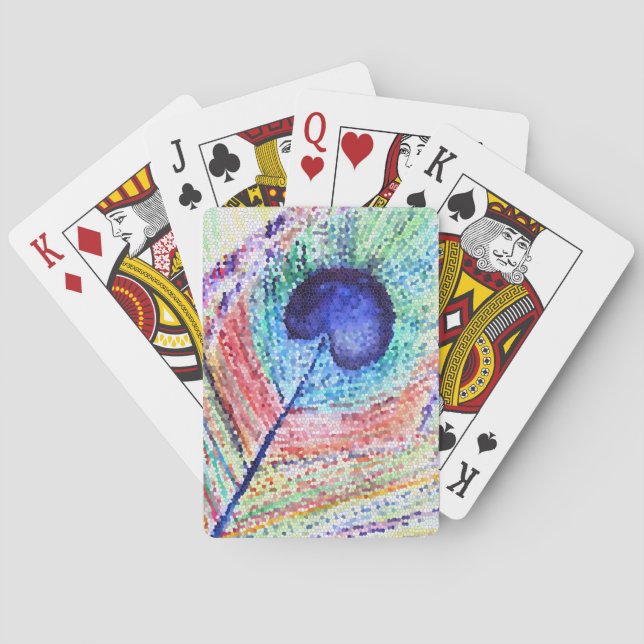 Peacock Feather Art Classic Playing Cards (Back)