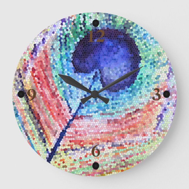 Peacock Feather Art Wall Clock (Front)