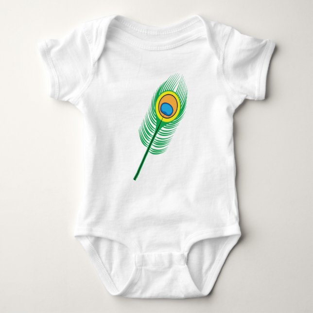 Peacock Feather Baby Bodysuit (Front)