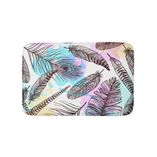 Peacock Feather Bath Mat (Front)