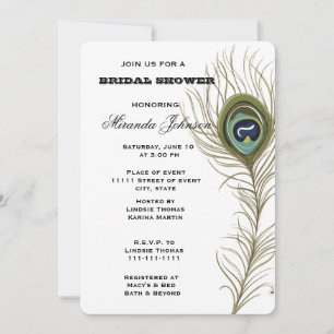 Peacock Feather Bridal Shower Invitation