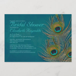 Peacock Feather Bridal Shower Invitations