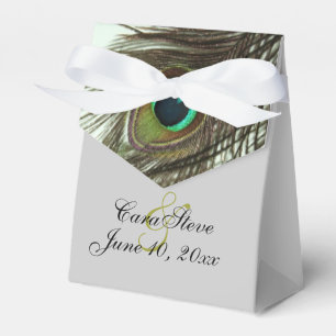 Peacock Feather Bride and Groom Favour Box