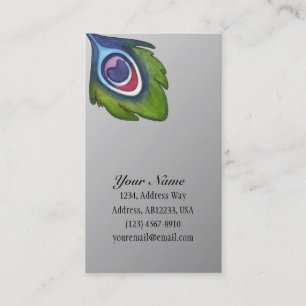 Peacock feather business card