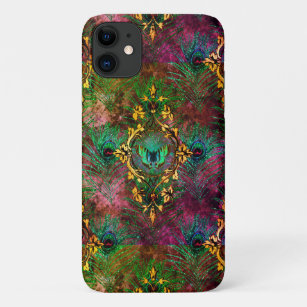 Peacock feather butterfly victorian elegant purple Case-Mate iPhone case