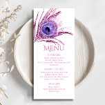 Peacock Feather Chic Glitter Pink Bat Mitzvah Menu<br><div class="desc">This design features an elegant pink glitter peacock feather on a white background with your Bat Mitzvah Menu information below. Personalise by editing the text in the text boxes. Designed for you by Evco Studio www.zazzle.com/store/evcostudio #mitzvah #batmitzvah #eventplanner #mazeltov #jewish #mitzvahswag #party #jewishlife #wedding #kosher #mitzvahlife #corporateevents #mitzvahparty #partyplanner #partyplanning...</div>