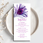 Peacock Feather Chic Glitter Purple Bat Mitzvah Menu<br><div class="desc">This design features an elegant pink and purple glitter peacock feather on a white background with your Bat Mitzvah Menu information below. Personalise by editing the text in the text boxes. Designed for you by Evco Studio www.zazzle.com/store/evcostudio #mitzvah #batmitzvah #eventplanner #mazeltov #jewish #mitzvahswag #party #jewishlife #wedding #kosher #mitzvahlife #corporateevents #mitzvahparty...</div>