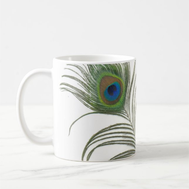 Peacock Feather Coffee Mug (Left)