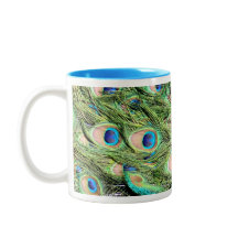 Peacock Feather Coffee or Tea Cup Beverage Mug