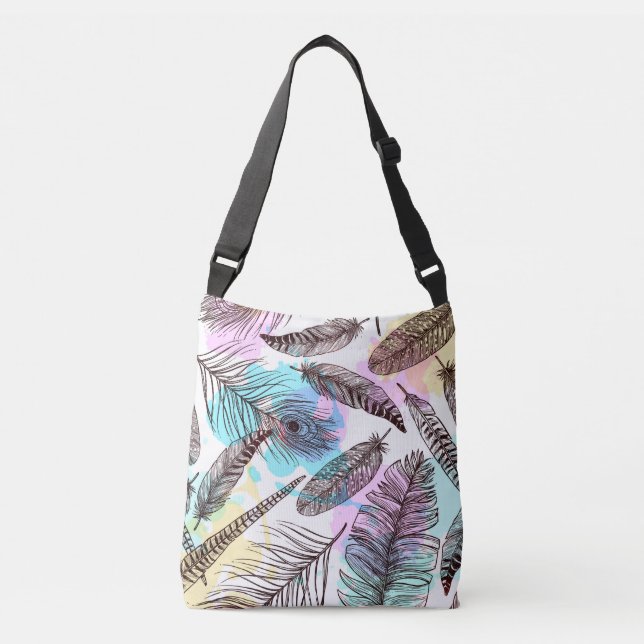 Peacock Feather Crossbody Bag (Front)