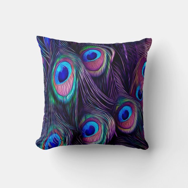 Peacock Feather Cushion (Front)