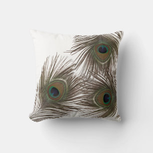 Peacock feather cushion