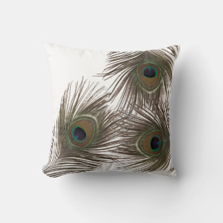 Peacock feather cushion