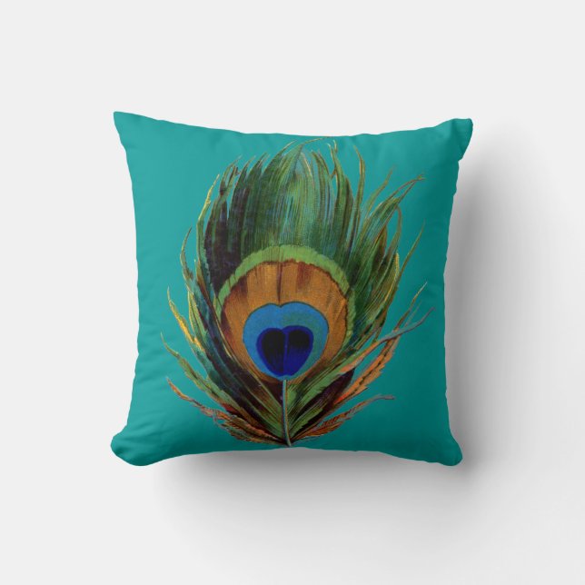Peacock Feather Cushion (Front)